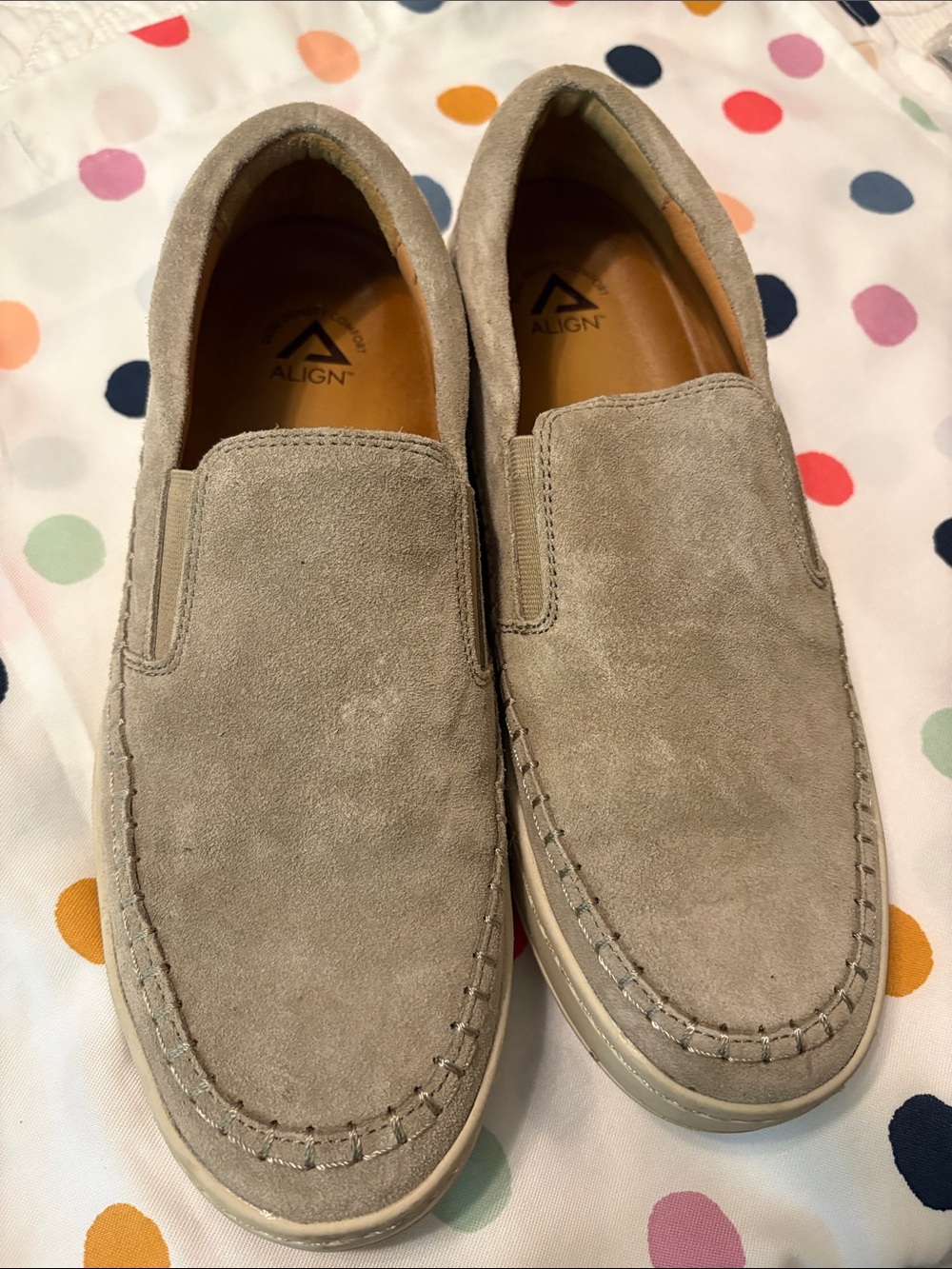 Men’s Suede Slip-On Loafers in Taupe by Align size 11M